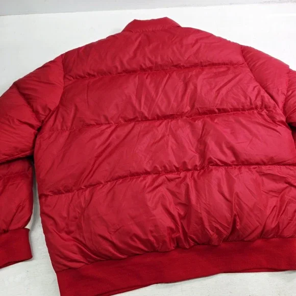 Vintage Polo Ralph Lauren Red White Stripe Down Puffer Jacket Coat Men's XL EUC